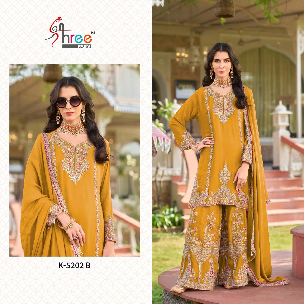 K 5202 By Shree Fabs Chinon Pakistani Readymade Suits Exporters In India